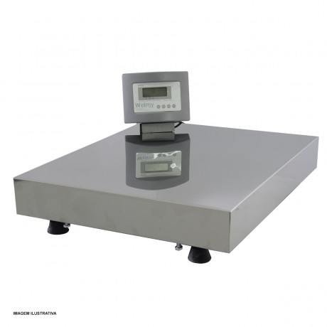 BALANCA WELMY ELET 300KG C/BAT CZ S/COL PLA 50X60INOX
