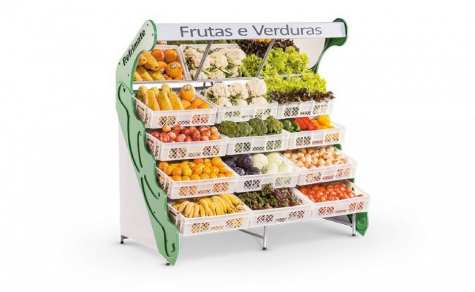 EXPOSITOR FRUTAS E VERDURAS FLCE 12CX LATERAL REFRIMATE