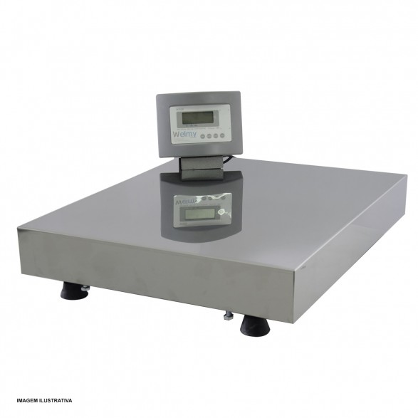 BALANCA WELMY ELET 300KG C/BAT CZ S/COL PLA 50X60INOX